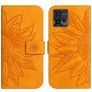 Mobigear Sunflower Motorola Moto G72 Hülle Klapphülle Geldbörse - Cognac