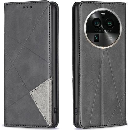 Mobigear Rhombus Slim OPPO Find X6 Pro Hülle Klapphülle - Schwarz