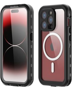 RedPepper Waterproof iPhone 15 Pro Wasserdicht MagSafe Hülle Hardcase Backcover Stoßfest - Schwarz