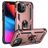 Mobigear Armor Ring iPhone 14 Pro Hülle Hardcase Backcover Stoßfest mit Ringhalter - Roségold