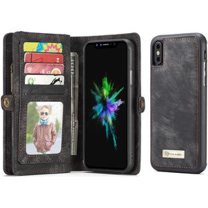Caseme 008 iPhone XS Hülle Abnehmbare 2in1 Klapphülle Geldbörse - Schwarz