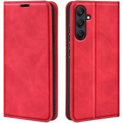 Mobigear Retro Slim Samsung Galaxy A26 Klapphülle Portemonnaie - Rot