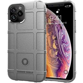 Mobigear Rugged Shield iPhone 12 Pro Max Hülle Flexibles TPU Backcover Stoßfest - Grau