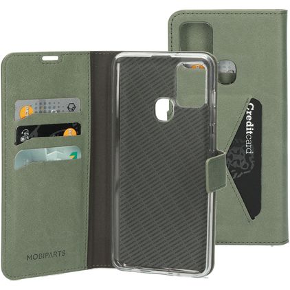 Mobiparts Classic Wallet Samsung Galaxy A21s Klapphülle Portemonnaie - Stone Green
