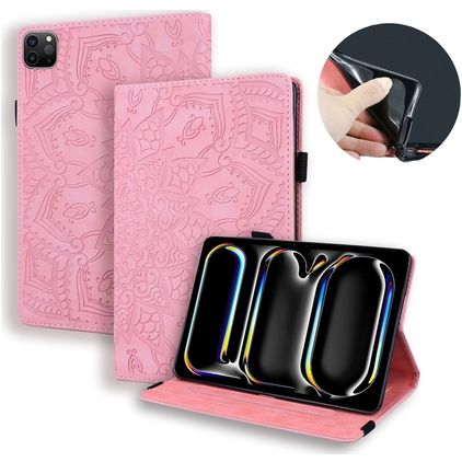Mobigear Mandala iPad Pro 13 Zoll (2025) Hülle Klapphülle - Pink