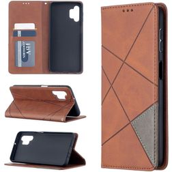 Mobigear Rhombus Slim Samsung Galaxy A32 5G Hülle Klapphülle - Braun