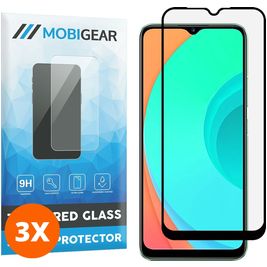 Mobigear Premium Realme C11 (2020) Panzerglas Gehärtetes Glas Displayschutz - Hüllenfreundlich - Schwarz (3er Pack)