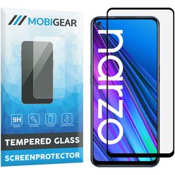 Mobigear Premium Realme Narzo 30 5G Panzerglas Displayschutz - Hüllenfreundlich - Schwarz