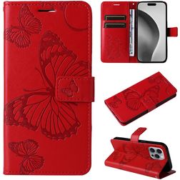 Mobigear Butterfly iPhone 16 Pro Max Hülle Klapphülle Geldbörse - Rot