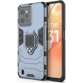 Mobigear Armor Ring Realme C31 Hülle Hardcase Backcover Stoßfest mit Ringhalter - Blau