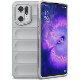 Mobigear Bumpy OPPO Find X5 Pro Hülle Flexibles TPU Backcover - Grau