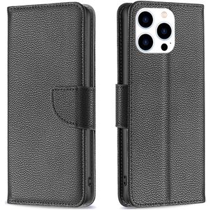 Mobigear Excellent iPhone 16 Pro Hülle Klapphülle Geldbörse - Schwarz