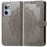 Mobigear Mandala OnePlus Nord CE 2 Hülle Klapphülle Geldbörse - Grau