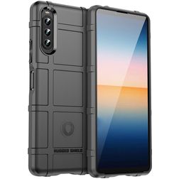 Mobigear Rugged Shield Sony Xperia 10 IV Hülle Flexibles TPU Backcover Stoßfest - Schwarz