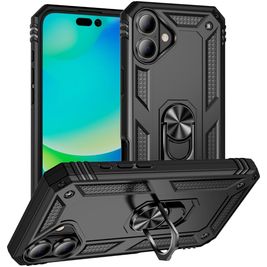 Mobigear Armor Ring iPhone 17 Hülle Hardcase Backcover Stoßfest mit Ringhalter - Schwarz