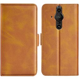 Mobigear Slim Magnet Sony Xperia Pro-I Hülle Klapphülle Geldbörse - Cognac