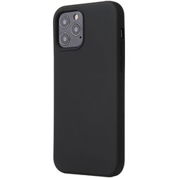 Mobigear Rubber Touch iPhone 12 Pro Silikon Hülle Backcover - Schwarz