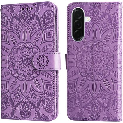Mobigear Sunflower Samsung Galaxy A37 Hülle Klapphülle Geldbörse - Lila