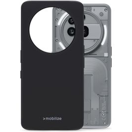 Mobilize Rubber Gelly Nothing Phone (3a) Pro Hülle Flexibles TPU Backcover - Schwarz