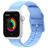 Mobigear Dashed Silikon Apple Watch Armband Dornschließe - 49/46/45/44 mm - Babyblau