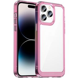 Mobigear Crystal iPhone 14 Pro Hülle Hardcase Backcover - Transparent / Magenta