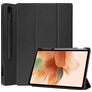 Mobigear Tri-Fold Gel Samsung Galaxy Tab S7 FE Hülle TPU,Kunstleder Klapphülle + Stifthalter - Schwarz