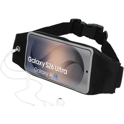 Mobiparts Comfort Fit Belt Handyhalterung Joggen Samsung Galaxy S26 Ultra Sporthülle Neopren Gürtel - Schwarz