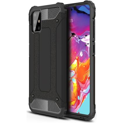 Mobigear Outdoor Samsung Galaxy A71 Hülle Hardcase Backcover Stoßfest - Schwarz
