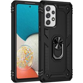 Mobigear Armor Ring Samsung Galaxy A53 Hülle Hardcase Backcover Stoßfest mit Ringhalter - Schwarz