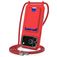 Mobigear Lanyard Card iPhone 17 Pro Max Silikon Handykette mit Kartenhalter - Rot
