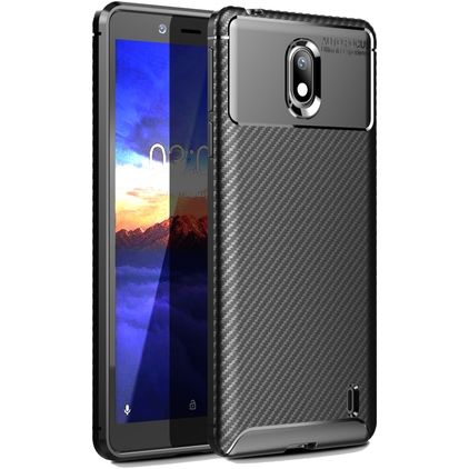 Mobigear Racing Nokia 1 Plus Hülle Flexibles TPU Backcover - Schwarz