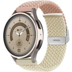 Mobigear Braided Dual Nylon Smartwatch Armband Klappschließe - 22 mm - Pink / Polarstern