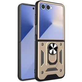 Mobigear Armor Ring Samsung Galaxy Z Flip 7 Hülle Hardcase Backcover Stoßfest mit Ringhalter - Gold
