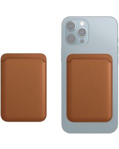 Mobigear Wallet Kartenetui - 3 Karten - MagSafe Kompatibel - Braun