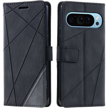 Mobigear Rhombus Google Pixel 9 Pro Hülle Klapphülle Geldbörse - Schwarz