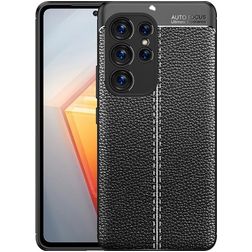 Mobigear Luxury Samsung Galaxy S23 Ultra Hülle Flexibles TPU Backcover - Schwarz