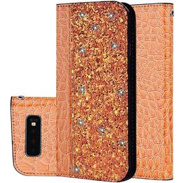 Mobigear Croco Glitter Samsung Galaxy S10 Plus Hülle Klapphülle Geldbörse - Orange Mobigear Croco Glitter Samsung Galaxy S10 Plus Hülle Klapphülle Geldbörse - Orange