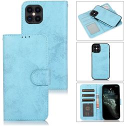 Mobigear Wallet iPhone 12 Pro 2in1 Klapphülle (herausnehmbar) Portemonnaie - Babyblau