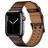 Mobigear Milano Leder Apple Watch Armband Dornschließe - 42/41/40/38 mm - Braun