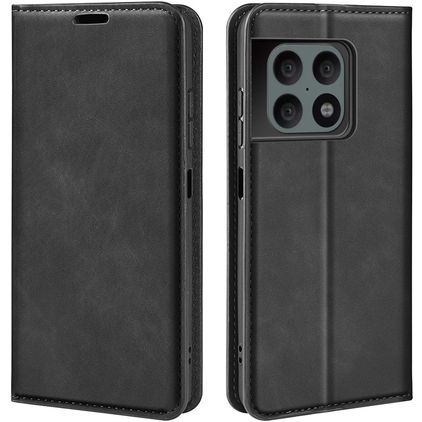 Mobigear Retro Slim OnePlus 10 Pro Hülle Klapphülle Geldbörse - Schwarz