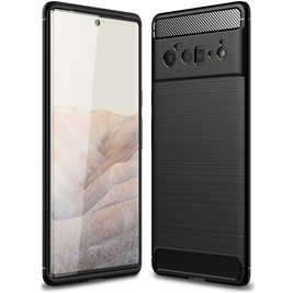 Mobigear Brushed Slim Google Pixel 6 Pro Hülle Flexibles TPU Backcover - Schwarz