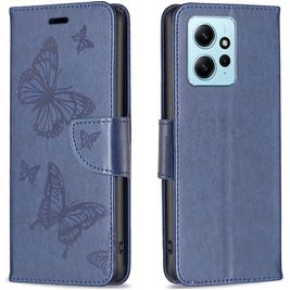 Mobigear Butterfly Xiaomi Redmi Note 12 Hülle Klapphülle Geldbörse - Blau