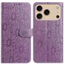 Mobigear Flowers iPhone 17 Pro Hülle Klapphülle Geldbörse - Lila