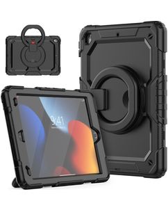 Mobigear RingGuard iPad 9 (2021) Hülle Kunststoff,Silikon Backcover + Ständer - Schwarz