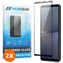 Mobigear Premium Sony Xperia 10 V Panzerglas Gehärtetes Glas Displayschutz - Hüllenfreundlich - Schwarz (2er Pack)