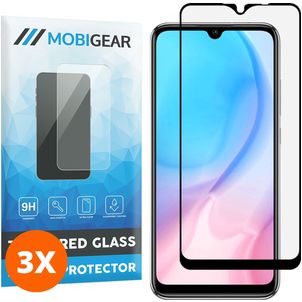 Mobigear Premium Xiaomi Redmi 9C Panzerglas Gehärtetes Glas Displayschutz - Hüllenfreundlich - Schwarz (3er Pack)
