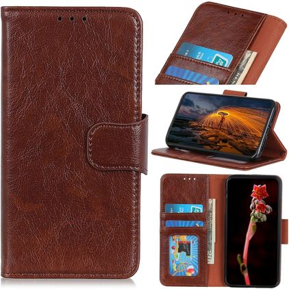 Mobigear Classy Nokia C21 Plus Hülle Klapphülle Geldbörse - Braun