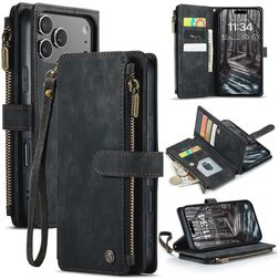 CaseMe C30 iPhone 17 Pro Max Hülle Klapphülle Geldbörse - Schwarz