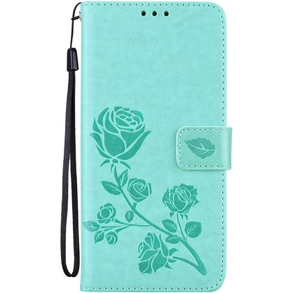 Mobigear Roses HONOR 50 Lite Hülle Klapphülle Geldbörse - Grün