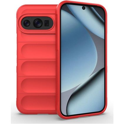 Mobigear Bumpy Google Pixel 10 Pro Hülle Flexibles TPU Backcover - Rot